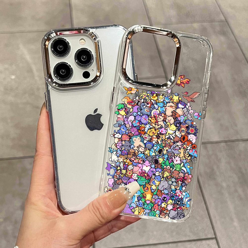 Y2K Phone Accessories - Funda Transparente con Diseño de Pokémon