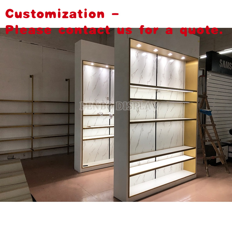 Phone Accessories Shop Design - Estante de exhibición de vidrio para