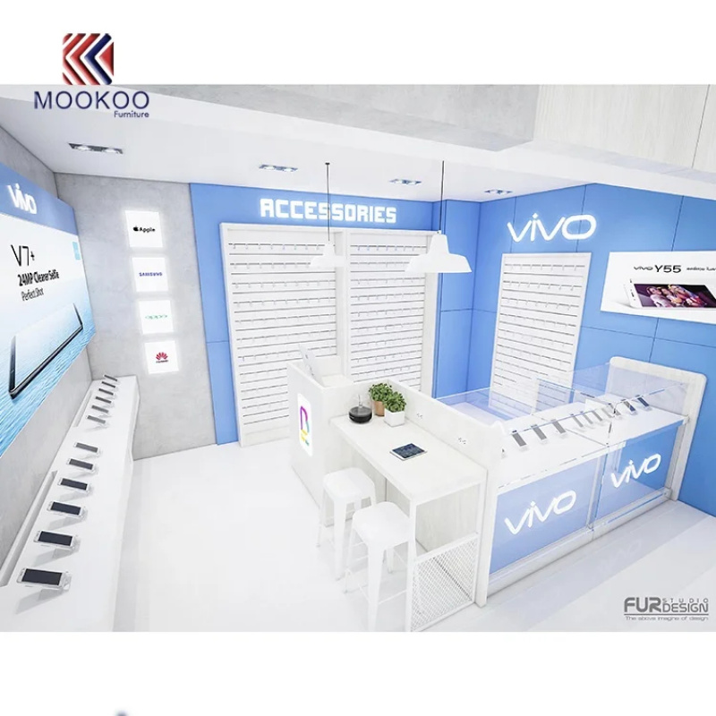 Diseño de mostrador de exhibic - Phone Accessories Shop Design reseña y precio